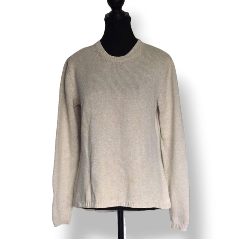 Tommy Hilfiger Knit Women's Beige Sweater | Crewneck | Size M | Cozy Fall Staple